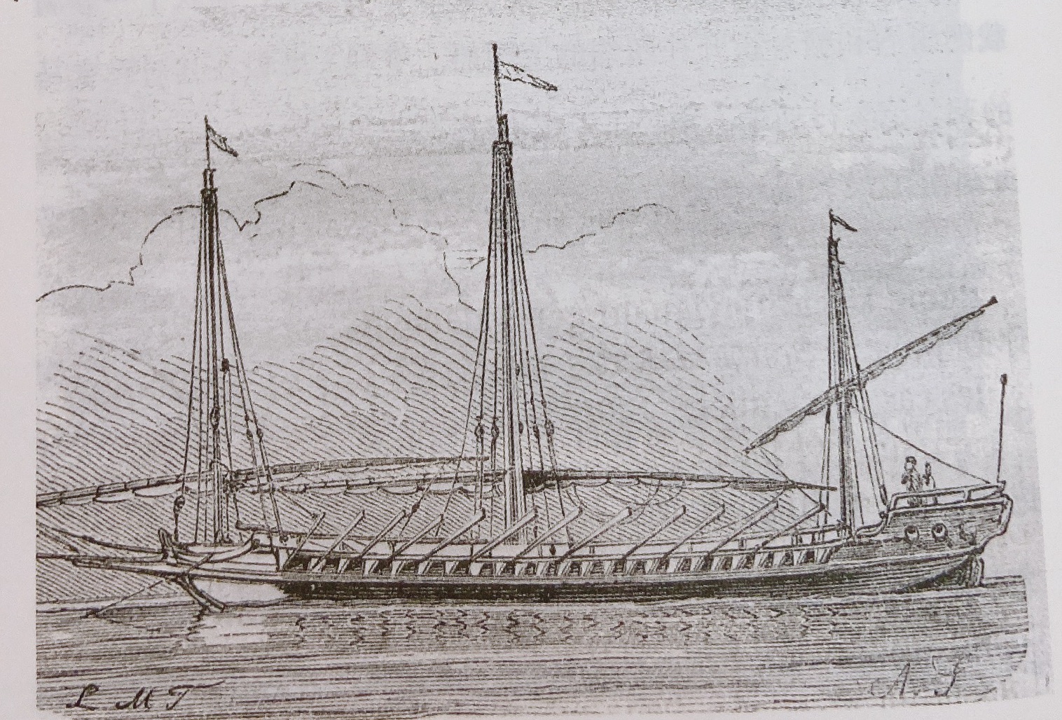 轻型桨帆船，常见于地中海海域