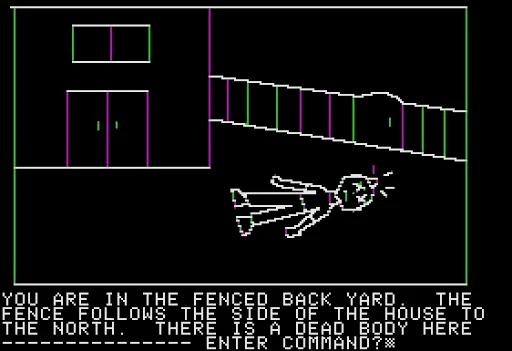 雪乐山创始人，威廉姆斯夫妇的第一款图像冒险游戏，《谜之屋》（Mystery House）。黑白简笔画的背后是十分艰辛的编程工作。