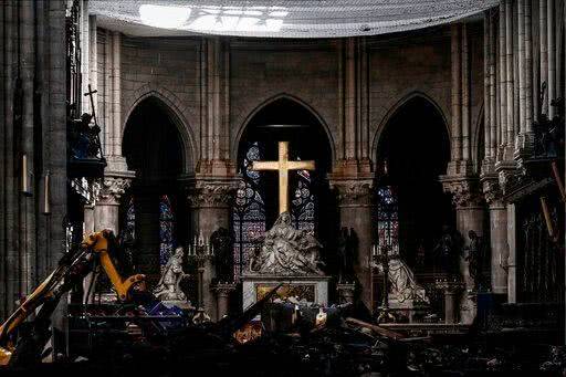 火災後的巴黎聖母院