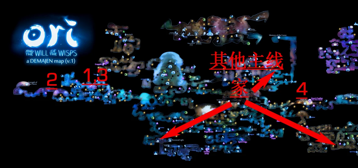 但现实往往是你完成主线后直接传送回家（左侧区域探索完了），然后开始瞎jb乱逛，连任务的第三步都没去完成