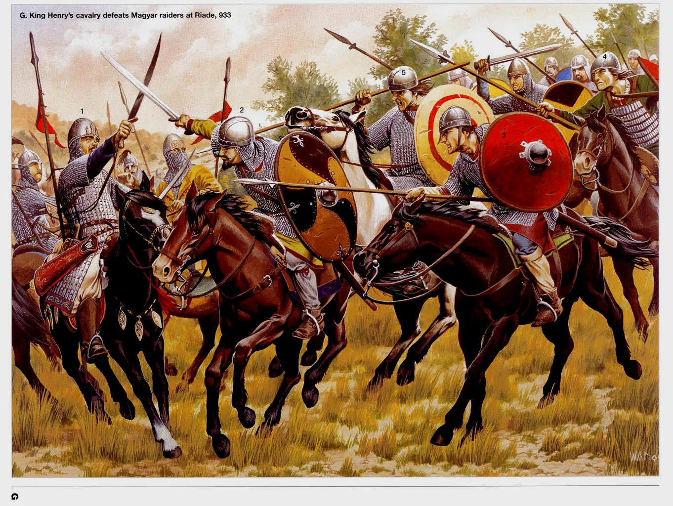 933年大败匈牙利人的德意志骑士们，当时的匈牙利人依然是骑射为主的游牧民族