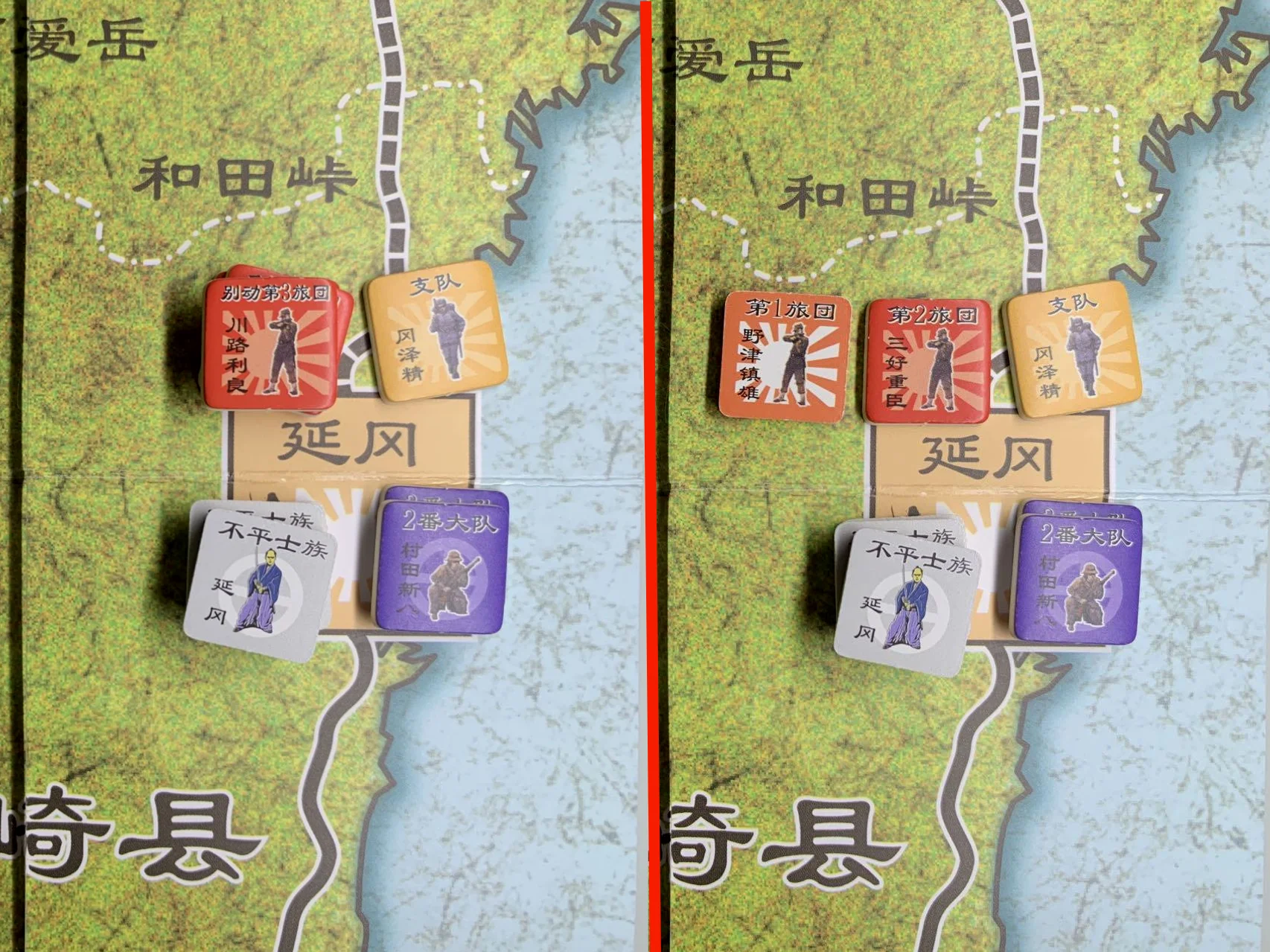 守方开火前（左）与开火后（右）对比