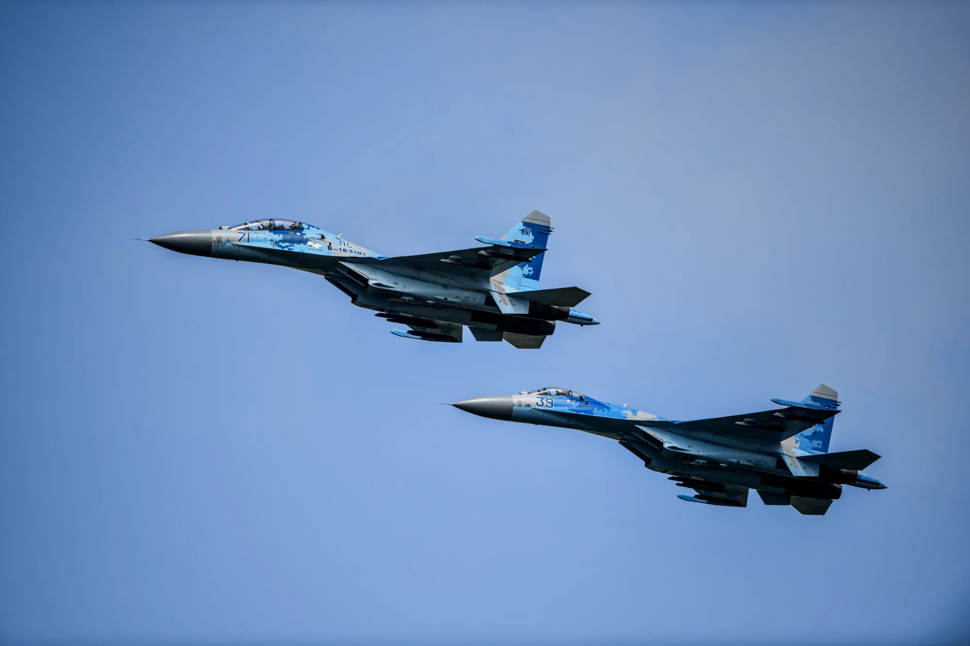 乌克兰空军SU-27双机编队