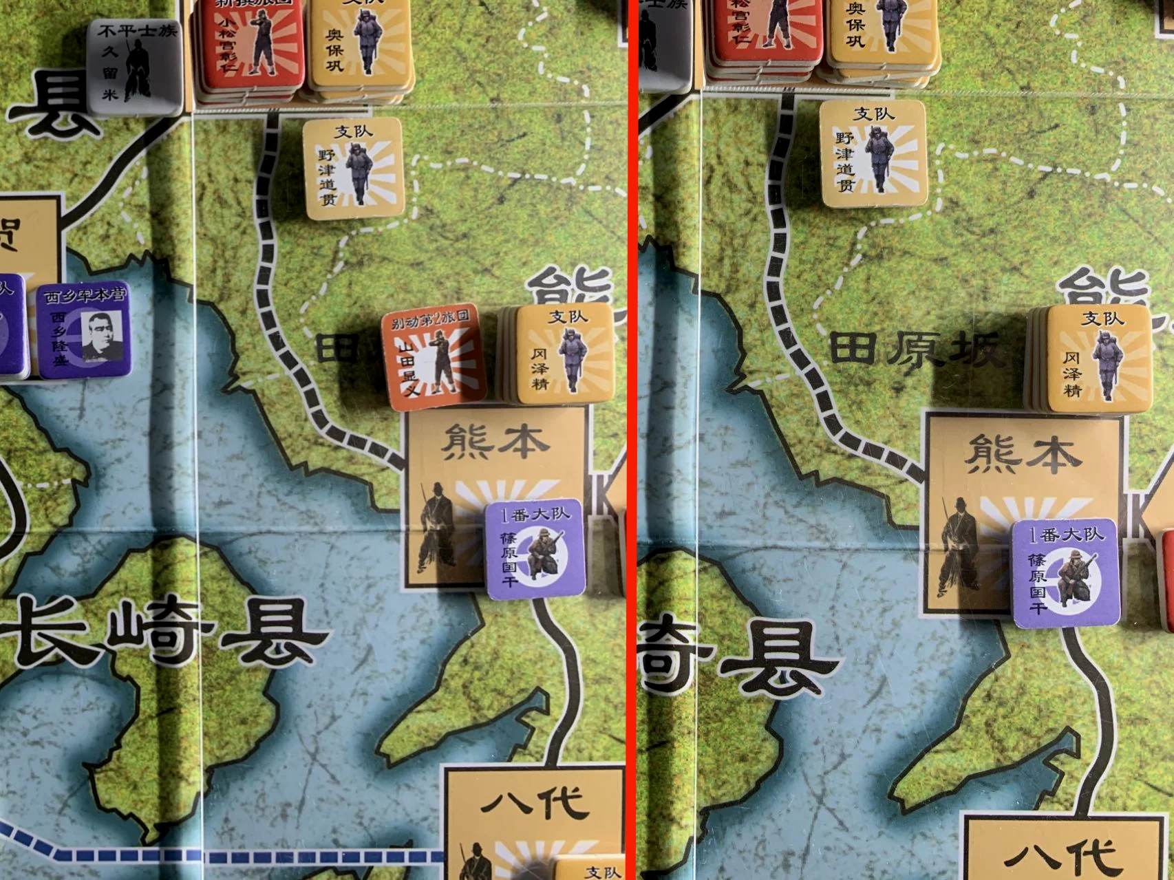 守方开火前（左）与开火后（右）对比
