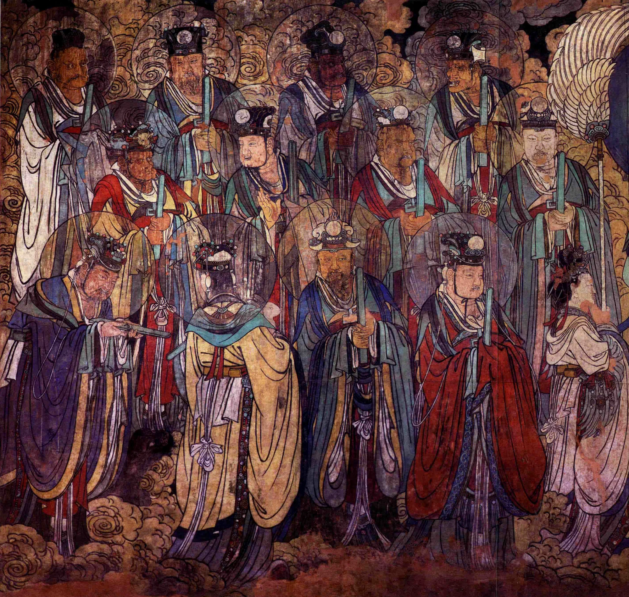 神仙赴会图西壁十二元辰  引自《元代壁画 神仙赴会图》第二版 景安宁著