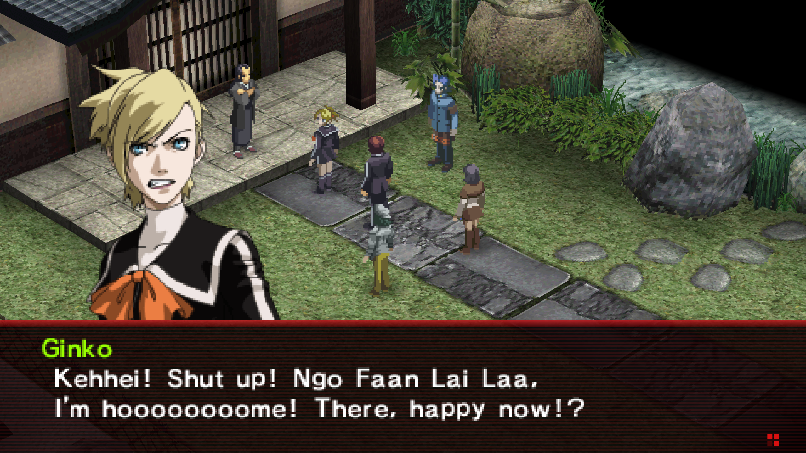 莉莎说粤语：“Ngo Faan Lai Laa”，即“我回来了”