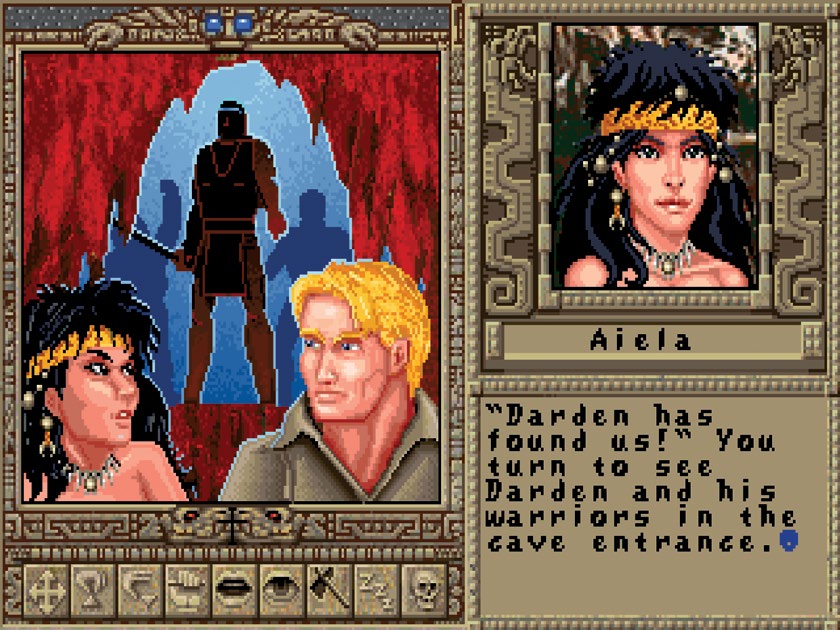 《野蛮人帝国》在关键场合也有过场动画，这就突破了只给游戏的开场和结尾配过场动画的常规做法。
