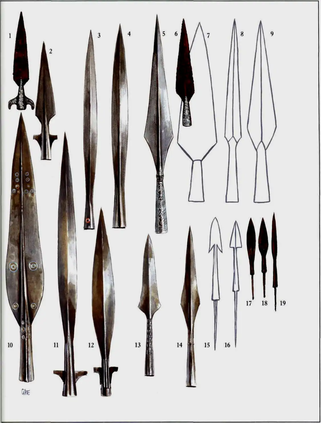 出土的维京矛头，其中一部分是投矛（数量较小，投矛通常更容易丢失或者损坏）