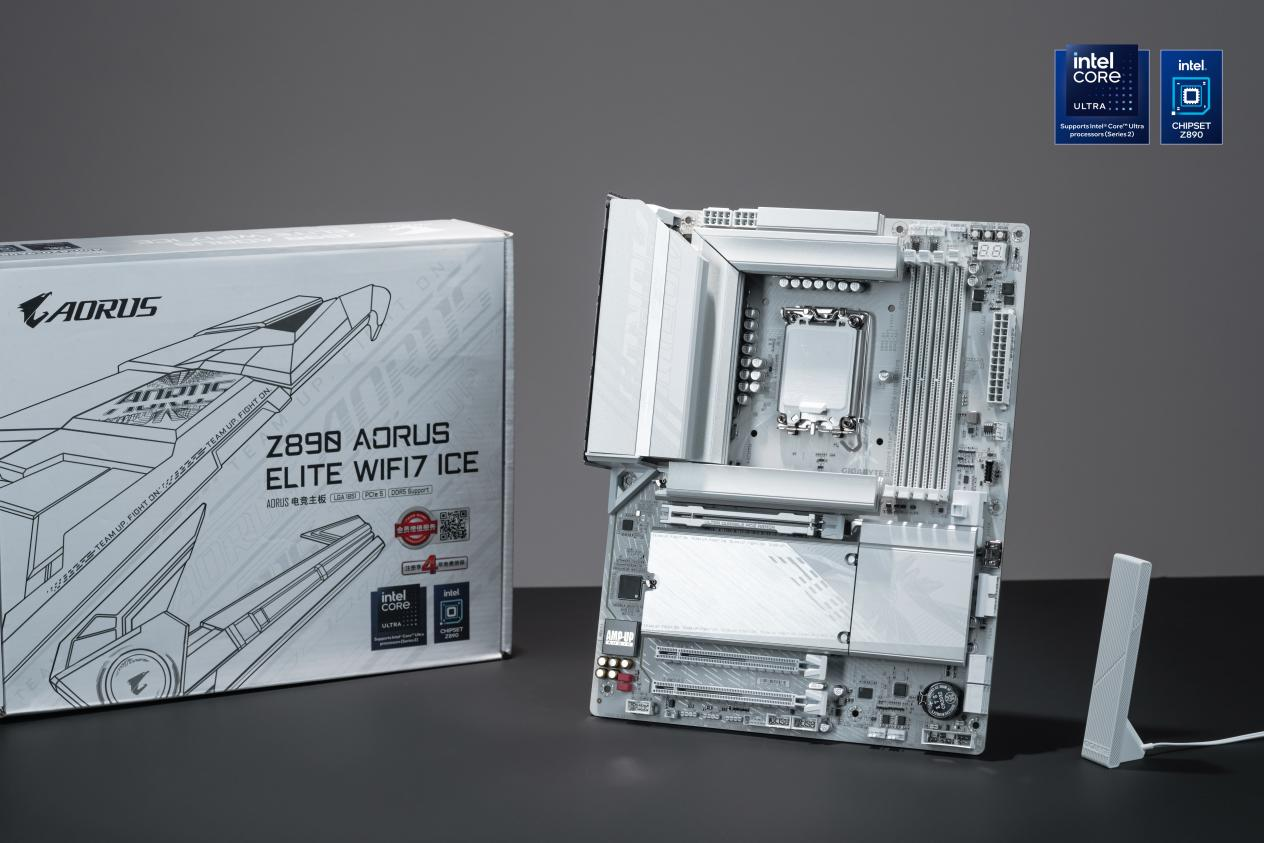 酷睿Ultra 200系列专属！Z890 AORUS ELITE WIFI 7 ICE冰雕座驾，颜值实力双爆表！