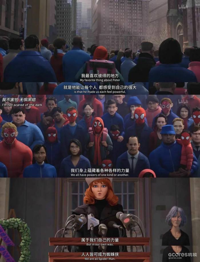 第一部电影中玛丽·简也说道：人人皆可成为蜘蛛侠