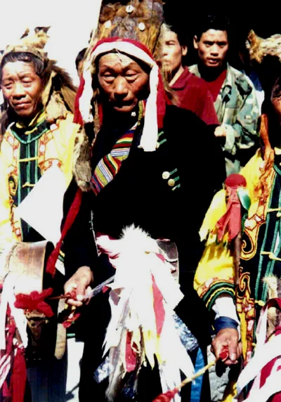 四川羌族祭祀主持释比戏，上世纪九十年代