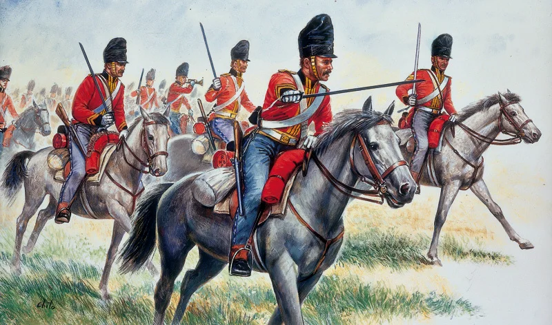 19世纪英国重骑兵手持直刃军刀