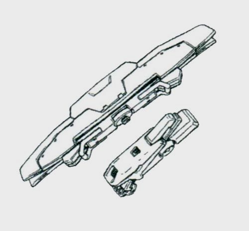 为了考虑RX-78GP03S与武器柜系统结合的需求，这面专用盾牌采用了可从中间对折的设计。