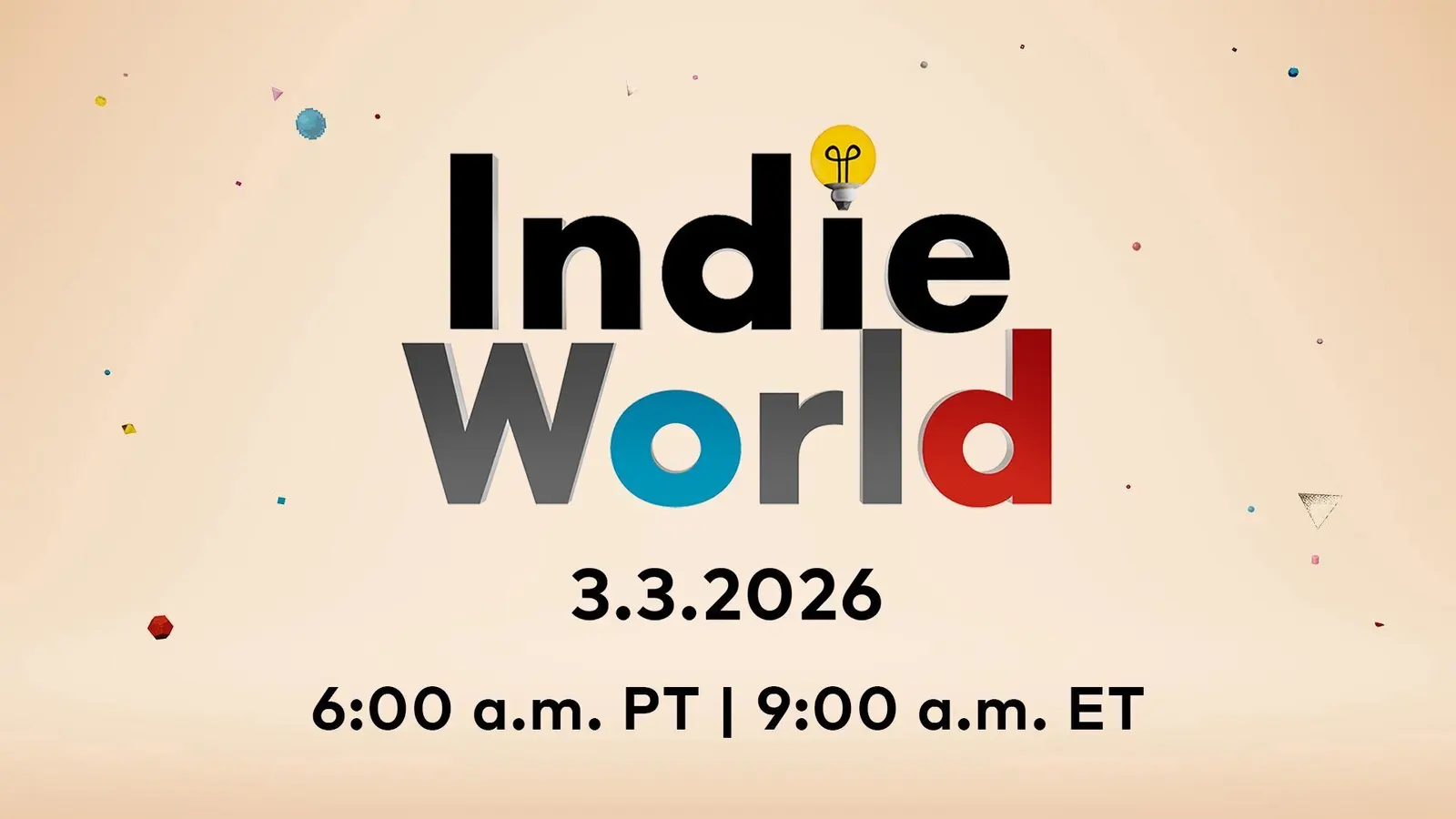 任天堂新一期“Indie World”独立游戏发布会将于3月3日22:00举办