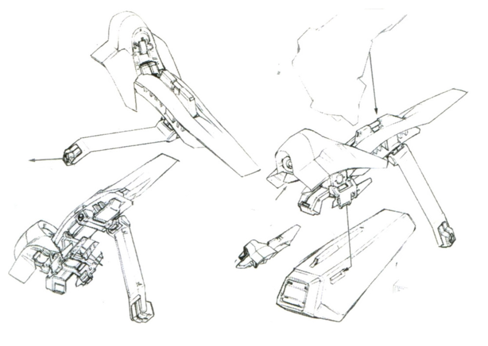 背部强化组件前方有一门与Psyco Gundam相同型号的扩散式MEGA粒子炮。两侧则能通过连接臂连接其他组件。