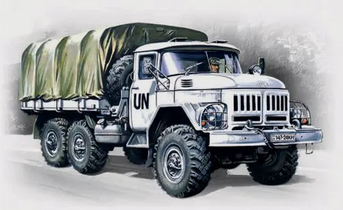 模型封绘中联合国涂装的ZIL-131