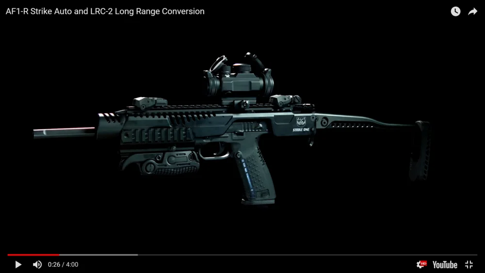 LCR-2宣传视频中采用的全自动版的AF-1，注意枪支套筒上的快慢机，这是半自动AF-1所没有的