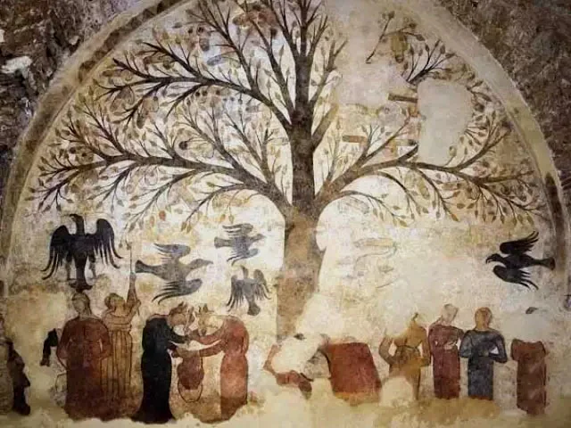 中世纪绘画总是那么的神奇，还是主要是看这棵树。