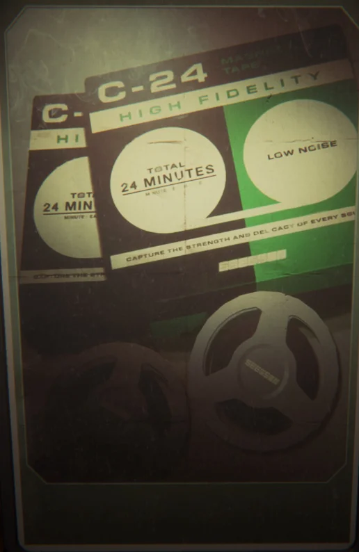 C-24录音机以及配套磁带的广告