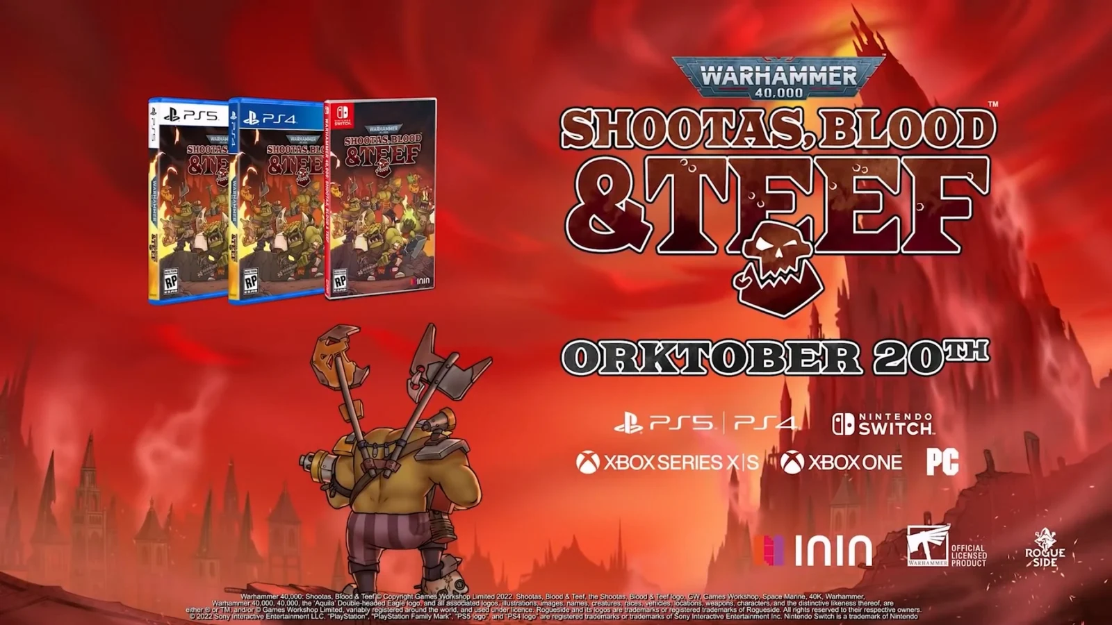 2D横向卷轴游戏《战锤40K:Shootas, Blood & Teef》今日发售