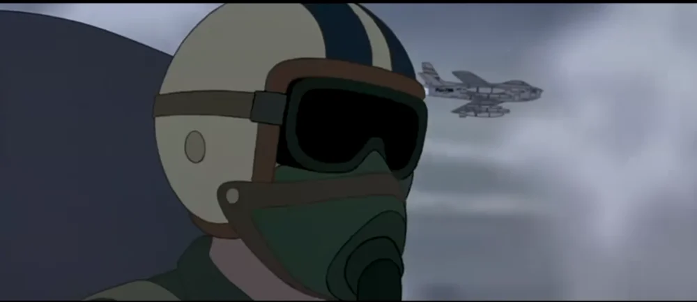 动画中的美军飞行员，不知道1957年美国空军飞行员是否装备该头盔。