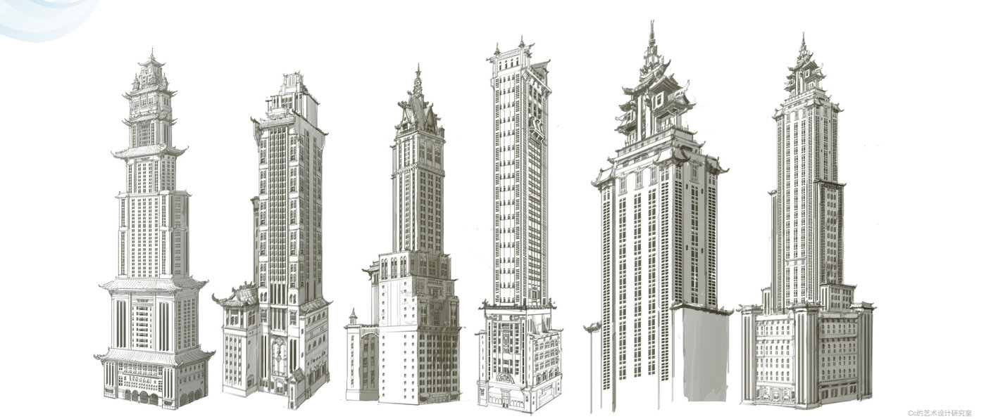《科拉传奇》中将ArtDeco建筑与中国建筑元素相融合