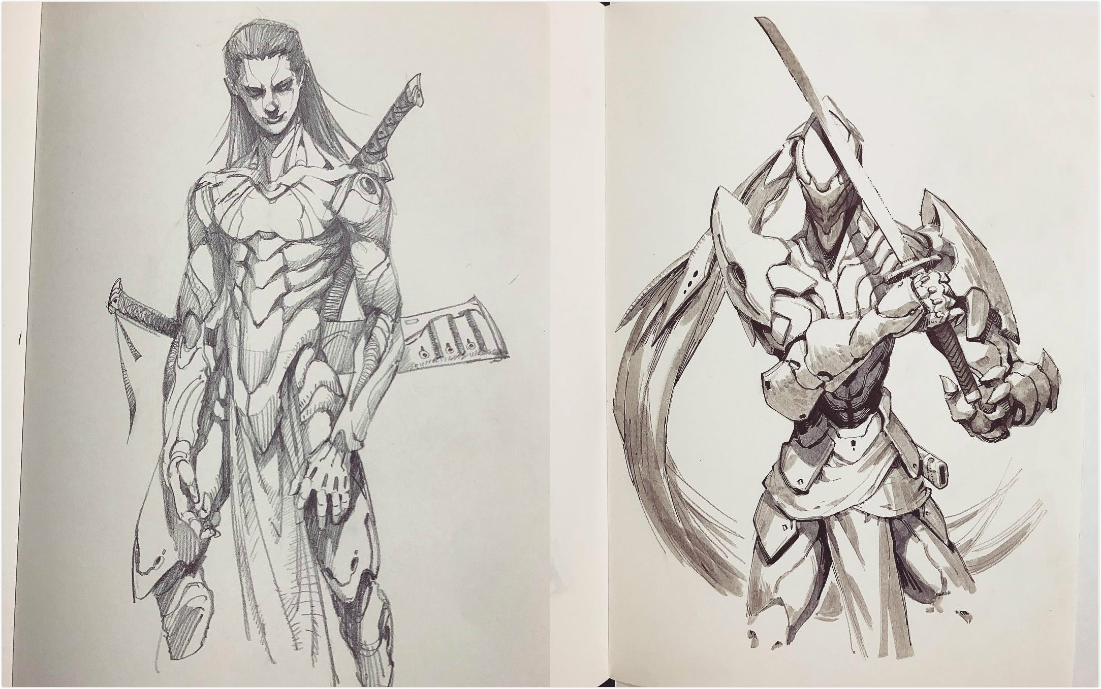 这位艺术家笔下的机械/装甲武士,几乎能涵盖你所有的刻板印象