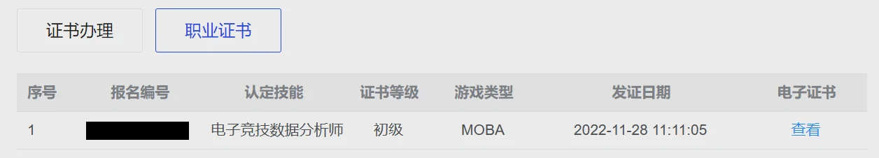 取得证书