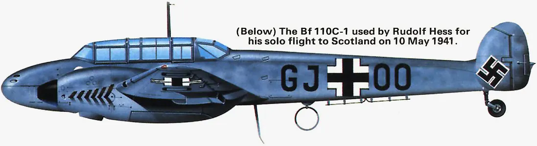 赫斯驾驶的Bf-110