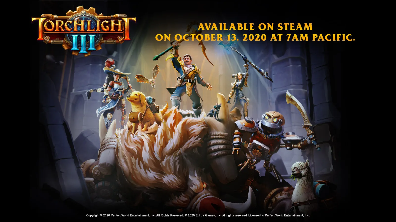《火炬之光3》将于10月13日推出正式版，登陆Xbox One、PS4与PC平台