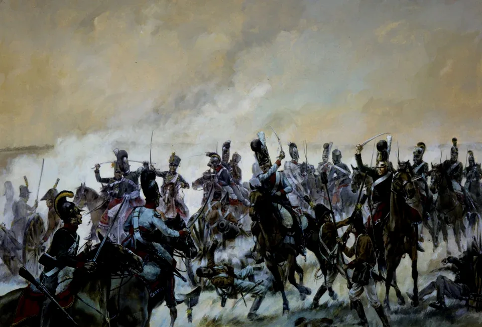 埃克米尔之战中，巴伐利亚胸甲骑兵对战奥地利骠骑兵，即使他们一开始被击退，但是很快就在符腾堡骑兵的援助下打败了奥地利人