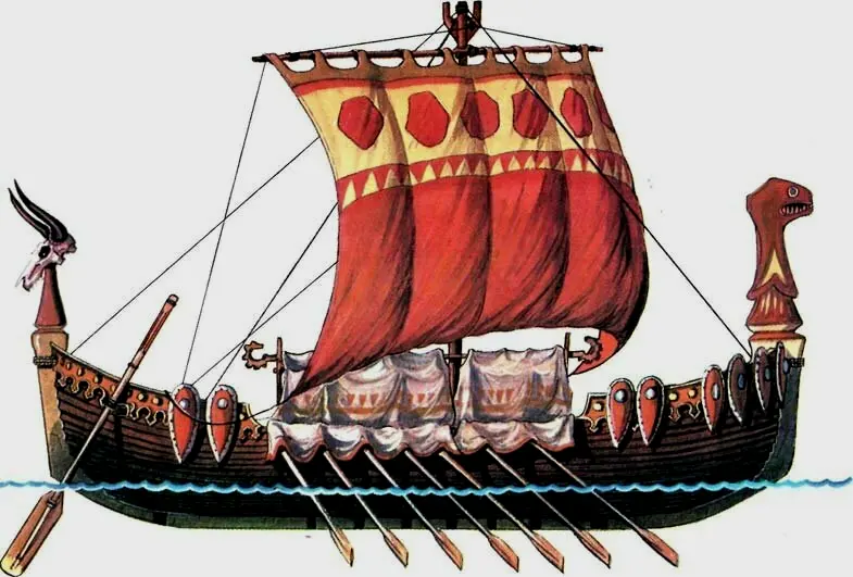 基辅罗斯的战船，采用单块树木制成