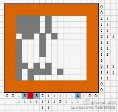 在横排上平移方块进行调整（使用Excel选中方块拖动平移）使之符合标注出的数字，红色显示当前图是按哪一个数字调整的