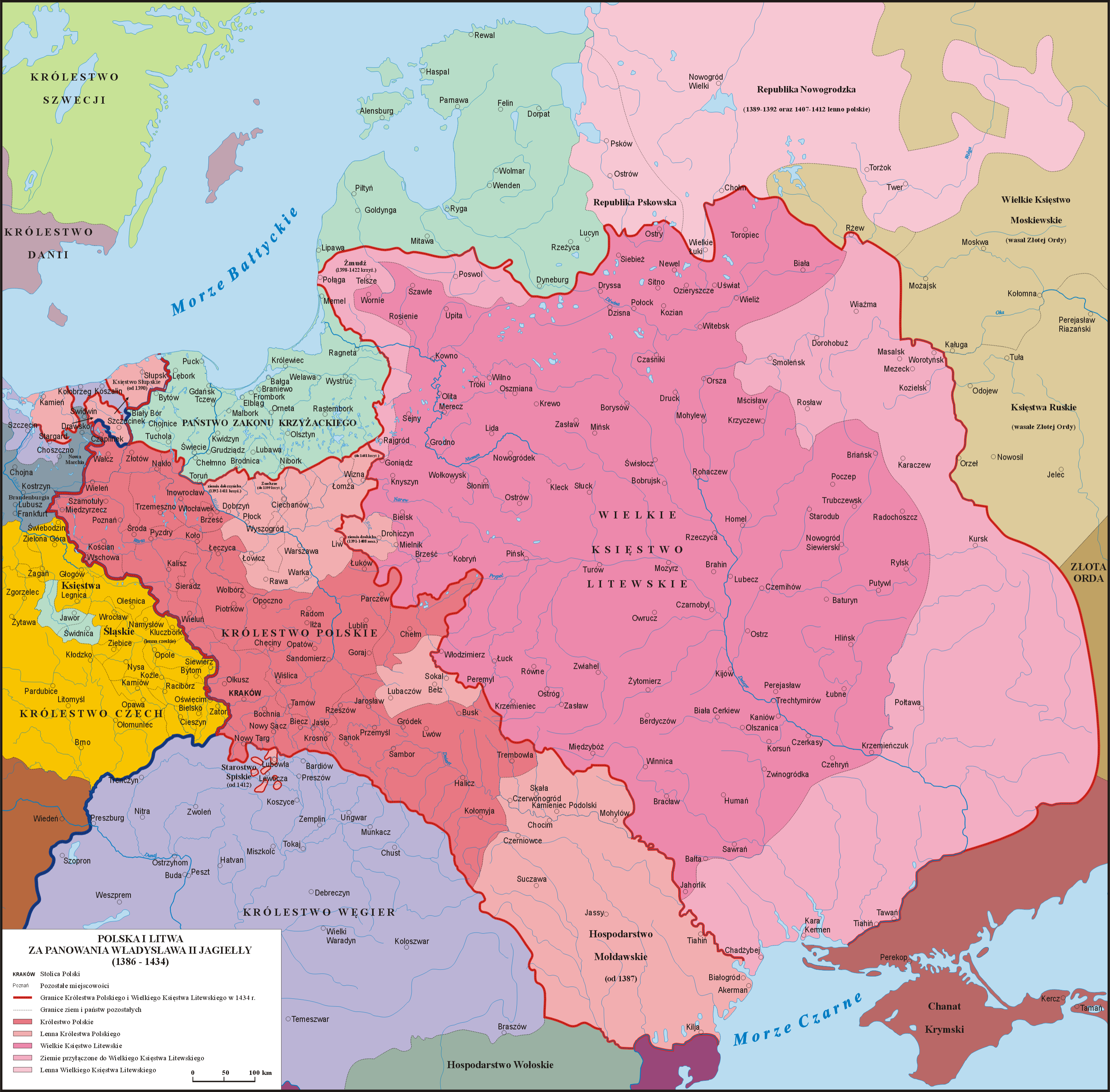 1386 – 1434年波兰与立陶宛地图