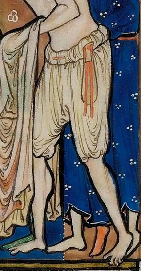 剑桥大学馆藏《默示录》（Ms. R. 16, Trinity College, Cambridge）中的内裤，创作于13世纪