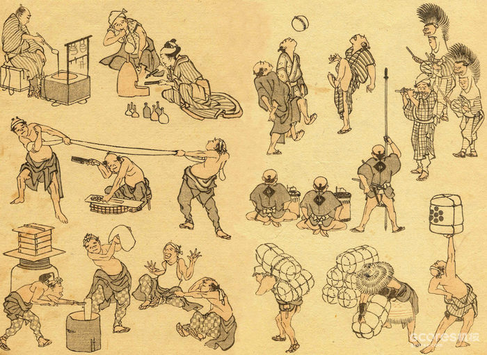 通过《浮世绘》聊聊设计:第一期 北斋漫画 通过《浮世绘》聊聊设计:第一期 北斋漫画