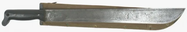 美国M1942式大砍刀，末端用来固定腕带，防止刀掉落