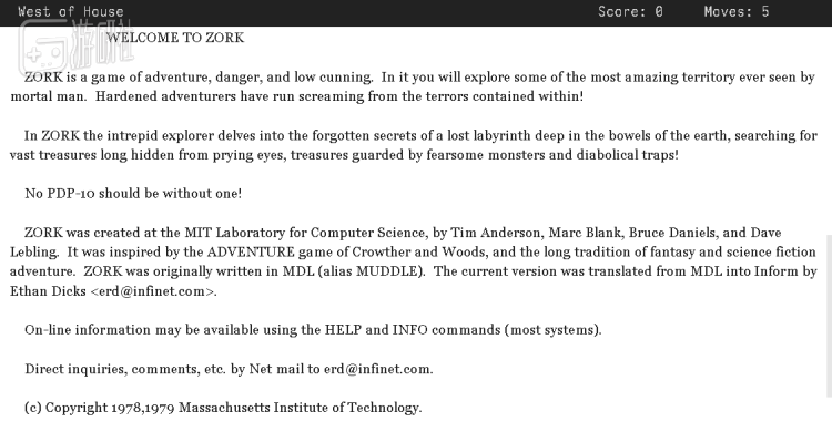 Zork I：The Great Underground Empire， Infocom