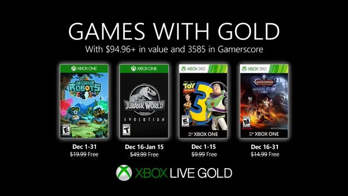Xbox金会员12月会免游戏公布，总共4款游戏免费领取