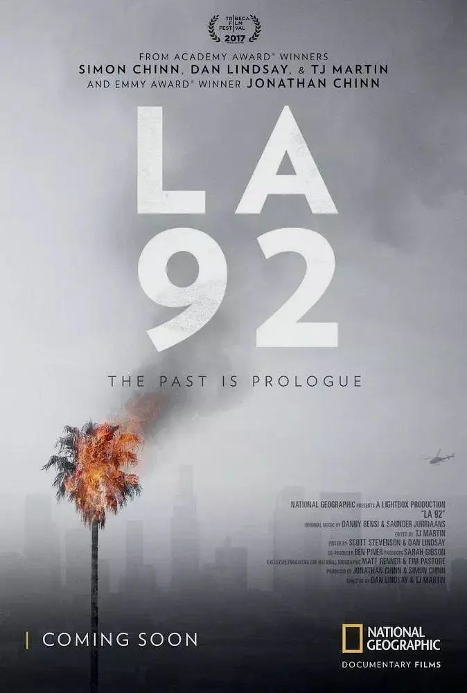 点燃的棕榈树作为暴动的标志出现在2017年拍摄的纪录片《LA 92》的海报上。