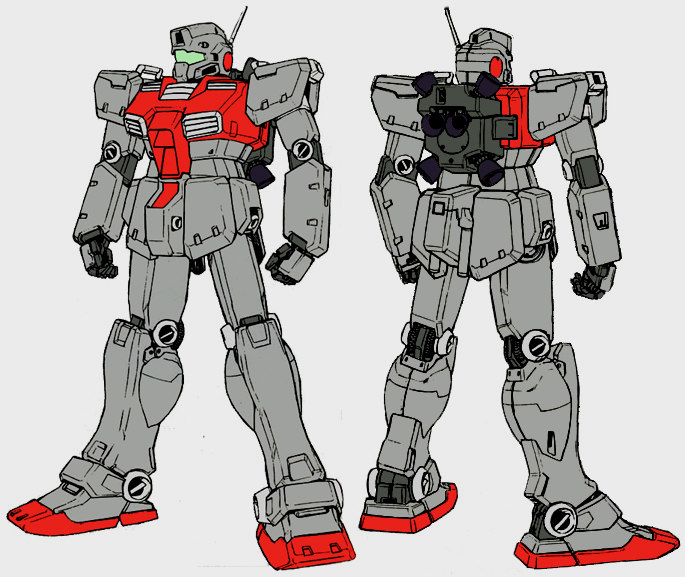 最初出现在《Gundam Sentinel 0079》中的吉姆后期型造型。其背包外形能看到类似RGM-79GS的设计。