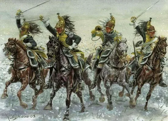 参与埃劳之战的三个法军龙骑兵师，含9个旅15个团