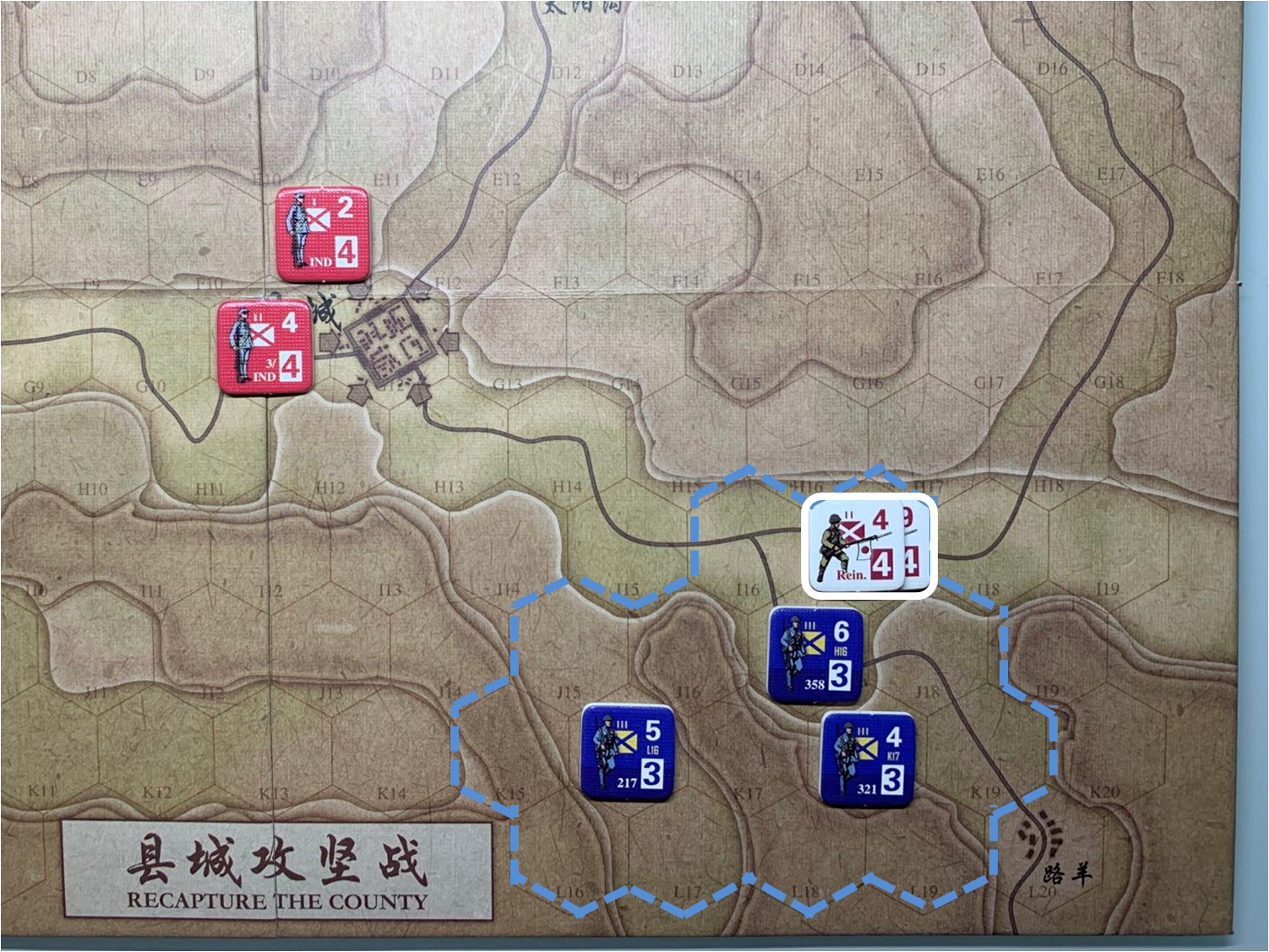 第二回合路羊方向日军增援部队（I17）对于移动命令3的执行结果