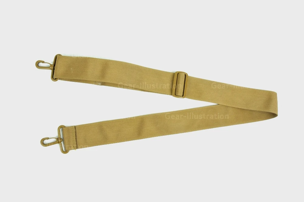 更常见的是这种两头挂钩的背带。虽然背带可以开环，但因为有扣具，如果不具备缝纫条件就无法在背带上穿入新的扣具