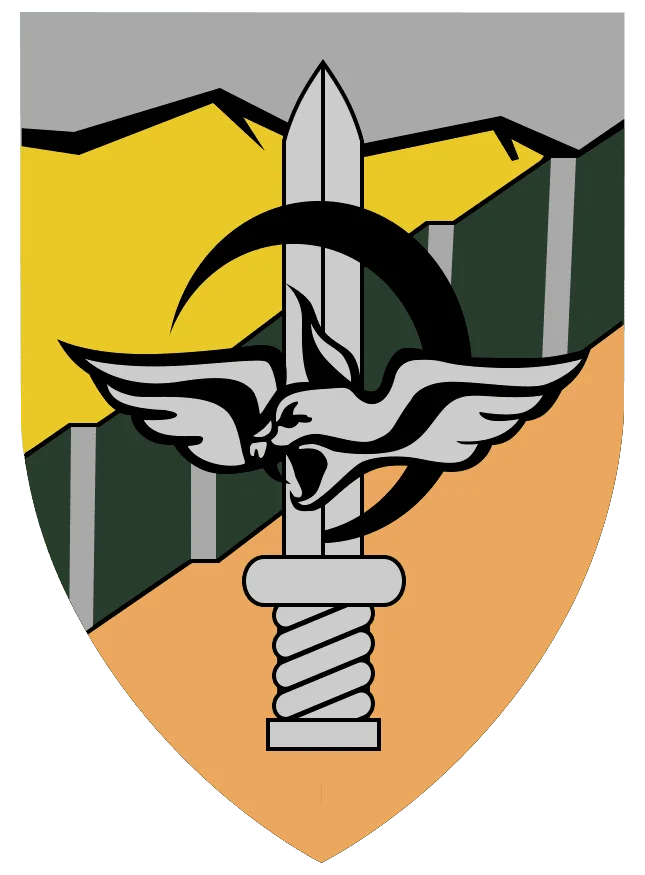 步兵营旧徽标，由512旅徽标和狞猫标记组合而成