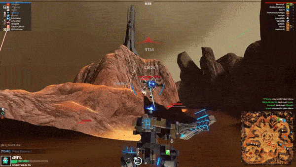 《RoboCraft》机甲只要核心未被击毁就能继续活动/失去的移动功能部件会导致移动速度下降