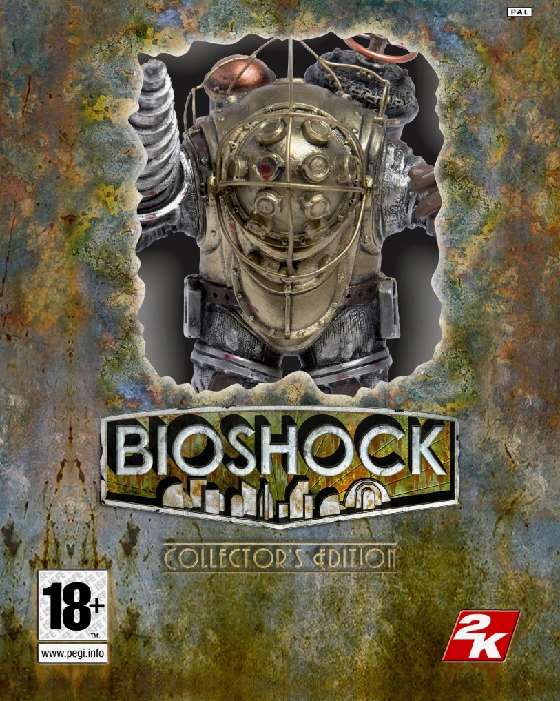 国际发行的《生化奇兵：限量典藏版》盒装美术
（网址：https://www.mobygames.com/game/29845/bioshock-limited-edition/）