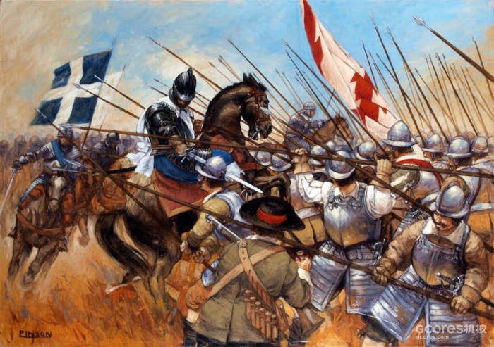 罗克鲁瓦之战中法国火枪骑兵冲击西班牙方阵