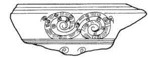 绳文时代出土的带蛇形纹饰的陶器