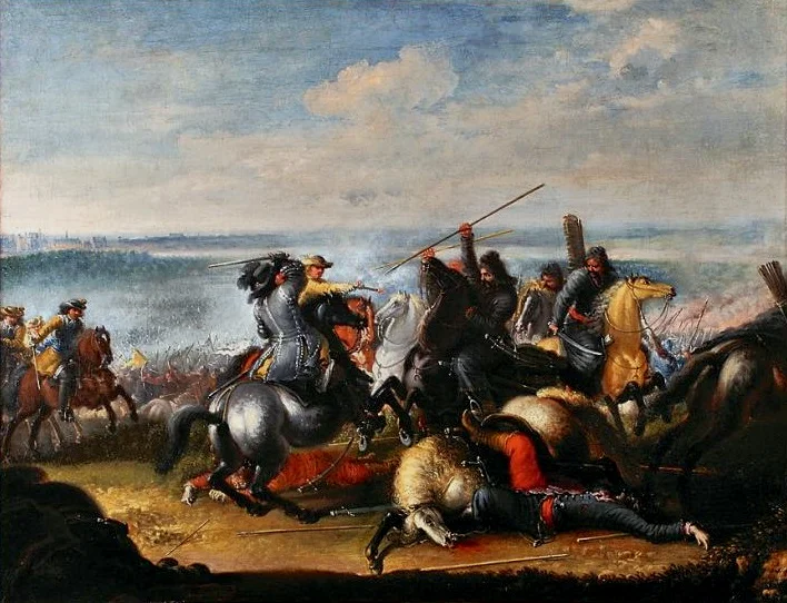 进攻华沙的卡尔·古斯塔夫十世和他的瑞典骑兵，正在和波兰鞑靼骑兵交战